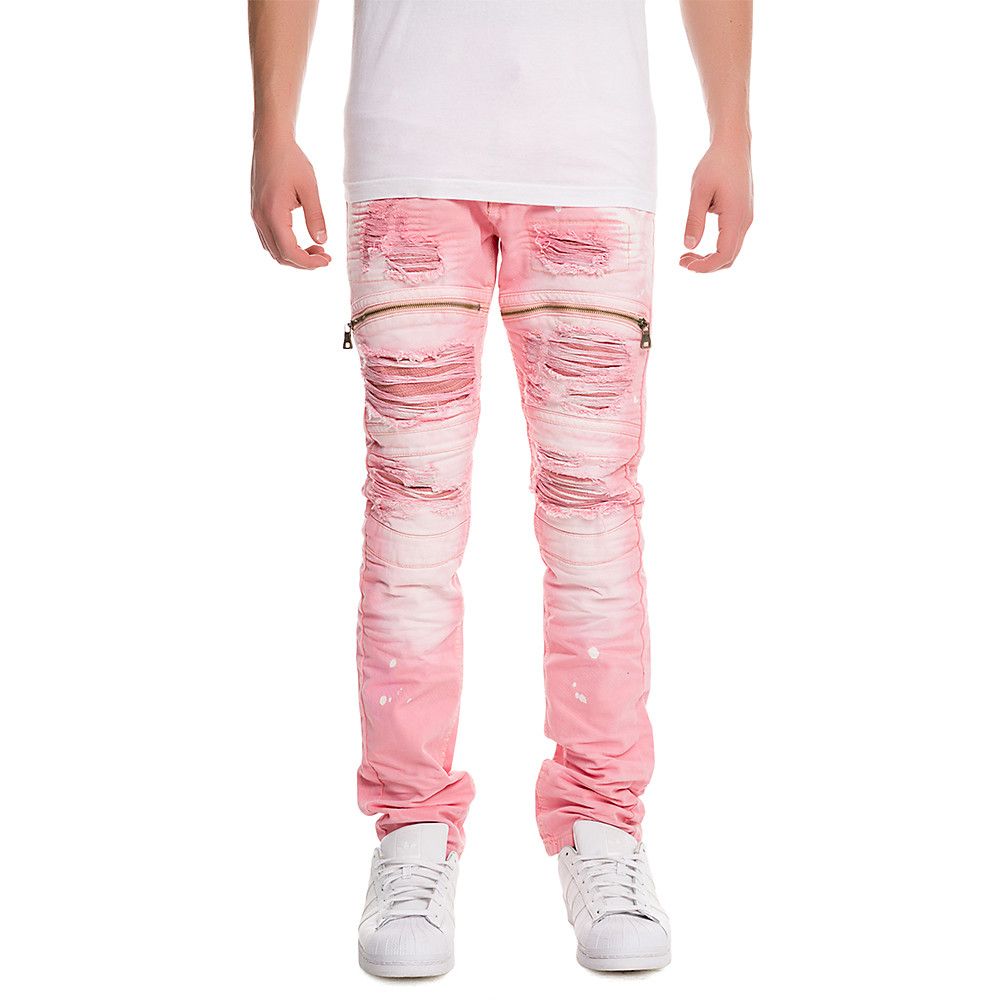 MEN'S TWILL MOTO DENIM JEANS