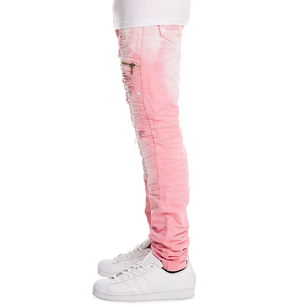 MEN'S TWILL MOTO DENIM JEANS