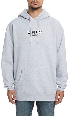 THE MALIBU EMBROIDERED HOODIE IN HEATHER GREY