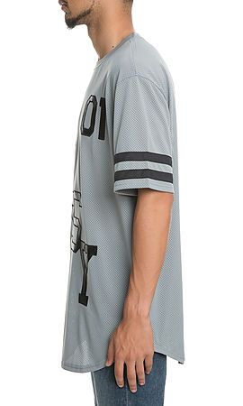 THE CLASSY ONE MESH AND LEATHER JERSEY IN GREY