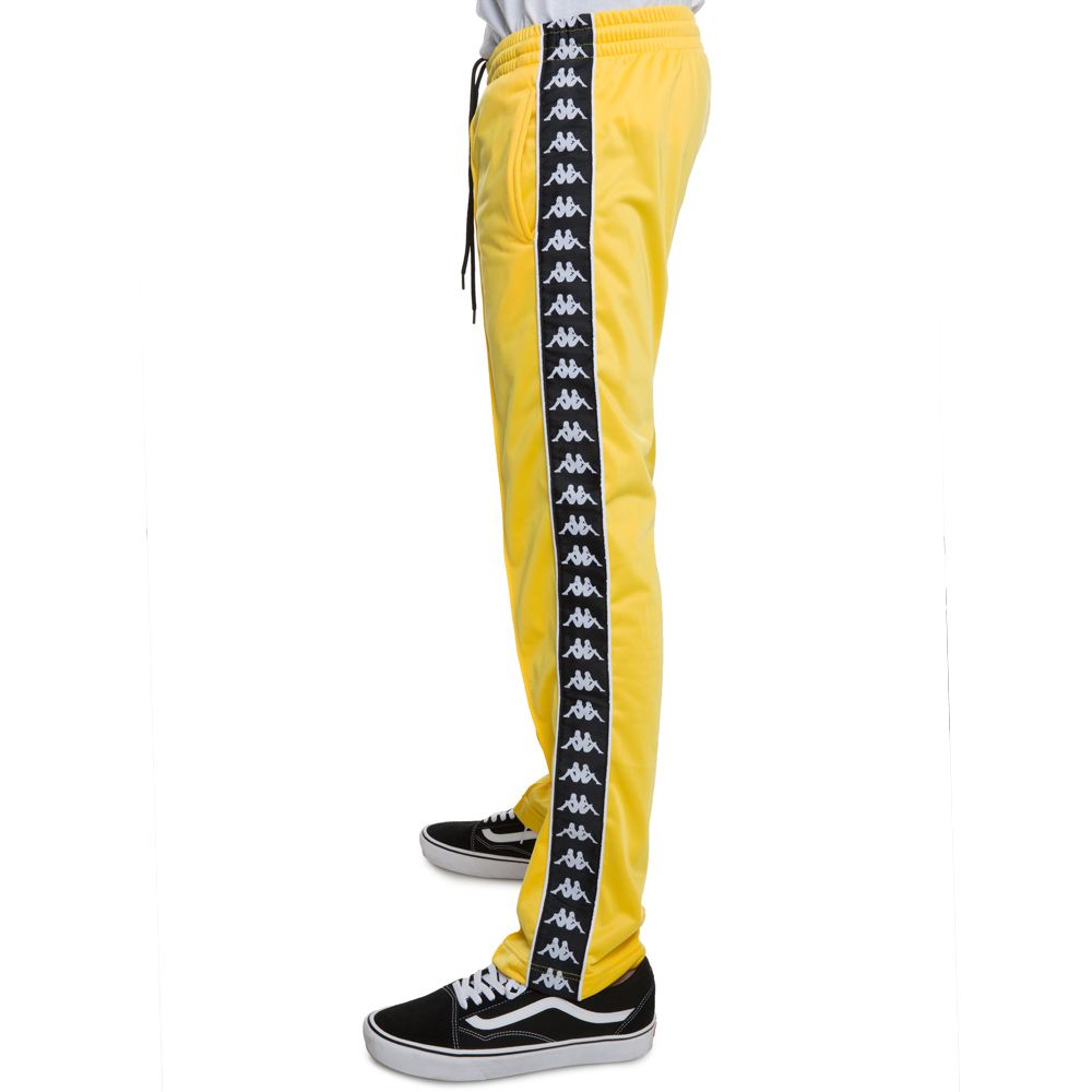 222 BANDA ASTORIAZZ ALTERNATING BANDA TRACK PANTS IN YELLOW 4 222 BANDA ASTORIAZZ ALTERNATING BANDA TRACK PANTS IN YELLOW