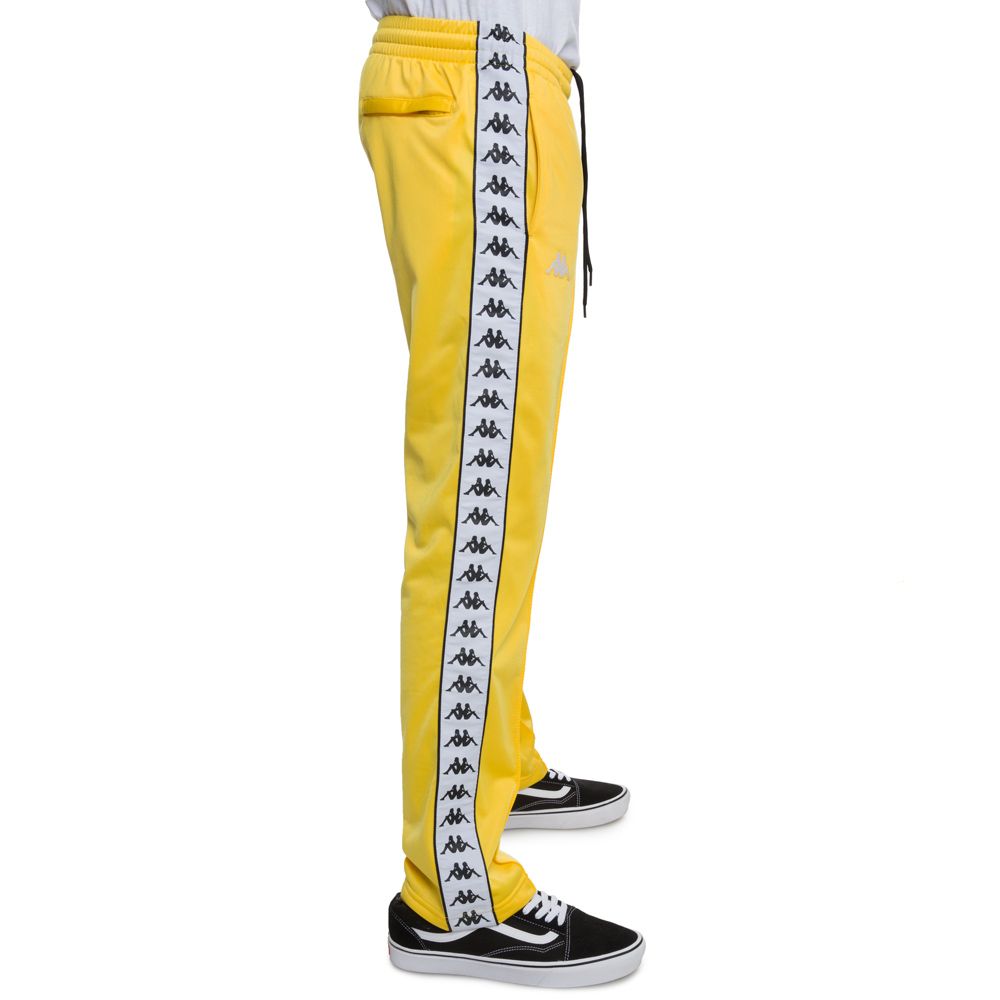 222 BANDA ASTORIAZZ ALTERNATING BANDA TRACK PANTS IN YELLOW 6 222 BANDA ASTORIAZZ ALTERNATING BANDA TRACK PANTS IN YELLOW
