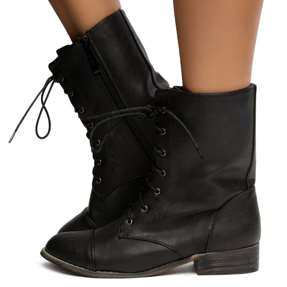 COMBAT LACE-UP BOOTIES