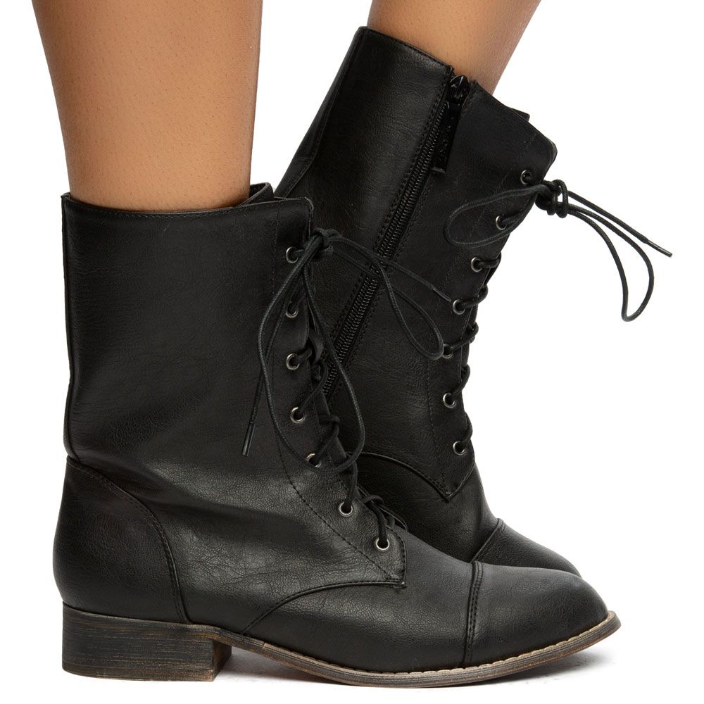 COMBAT LACE-UP BOOTIES