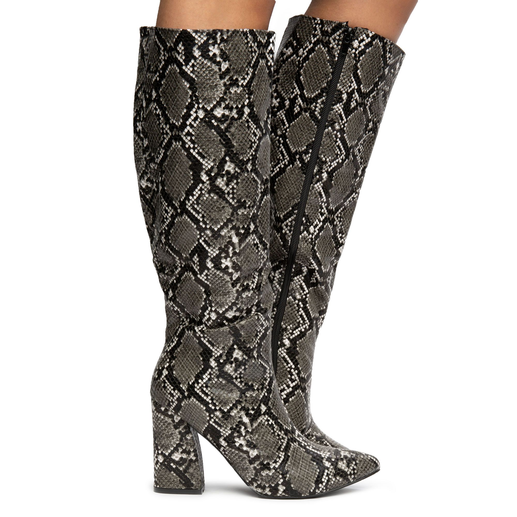 DESI-3 MID-CALF SNAKE BOOTS