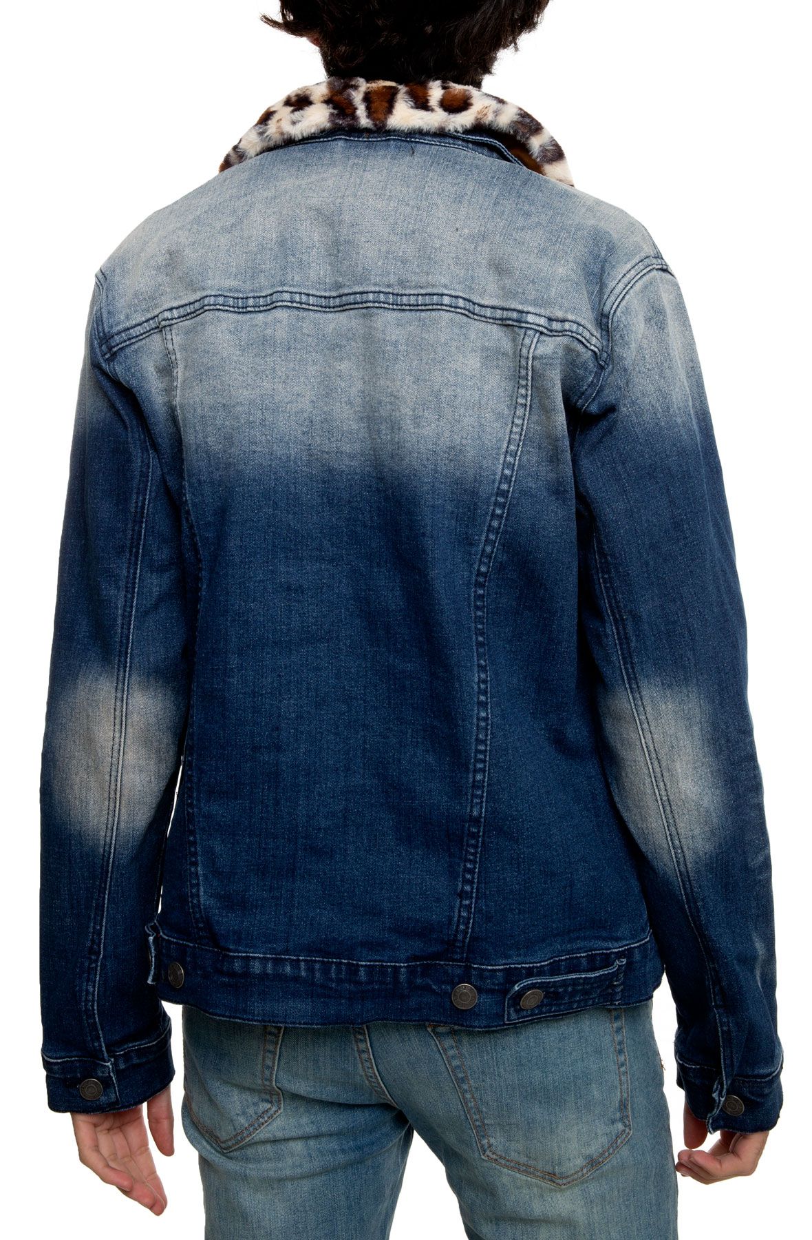 CHEETAH COLLAR DENIM JACKET 3 CHEETAH COLLAR DENIM JACKET