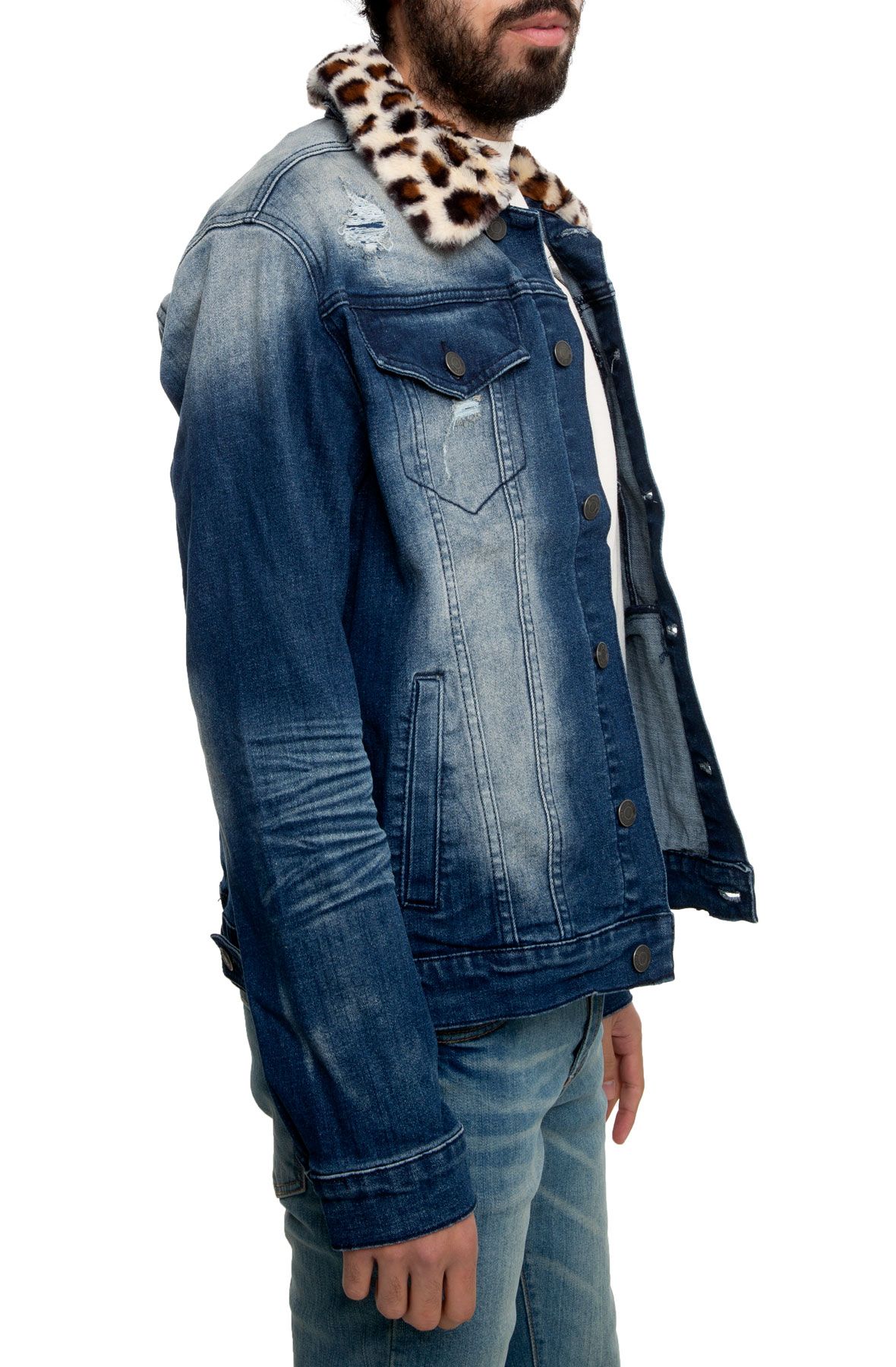 CHEETAH COLLAR DENIM JACKET 4 CHEETAH COLLAR DENIM JACKET