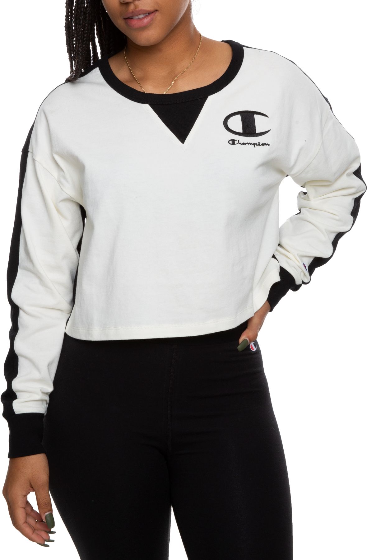 LONG SLEEVE CROPPED CREW