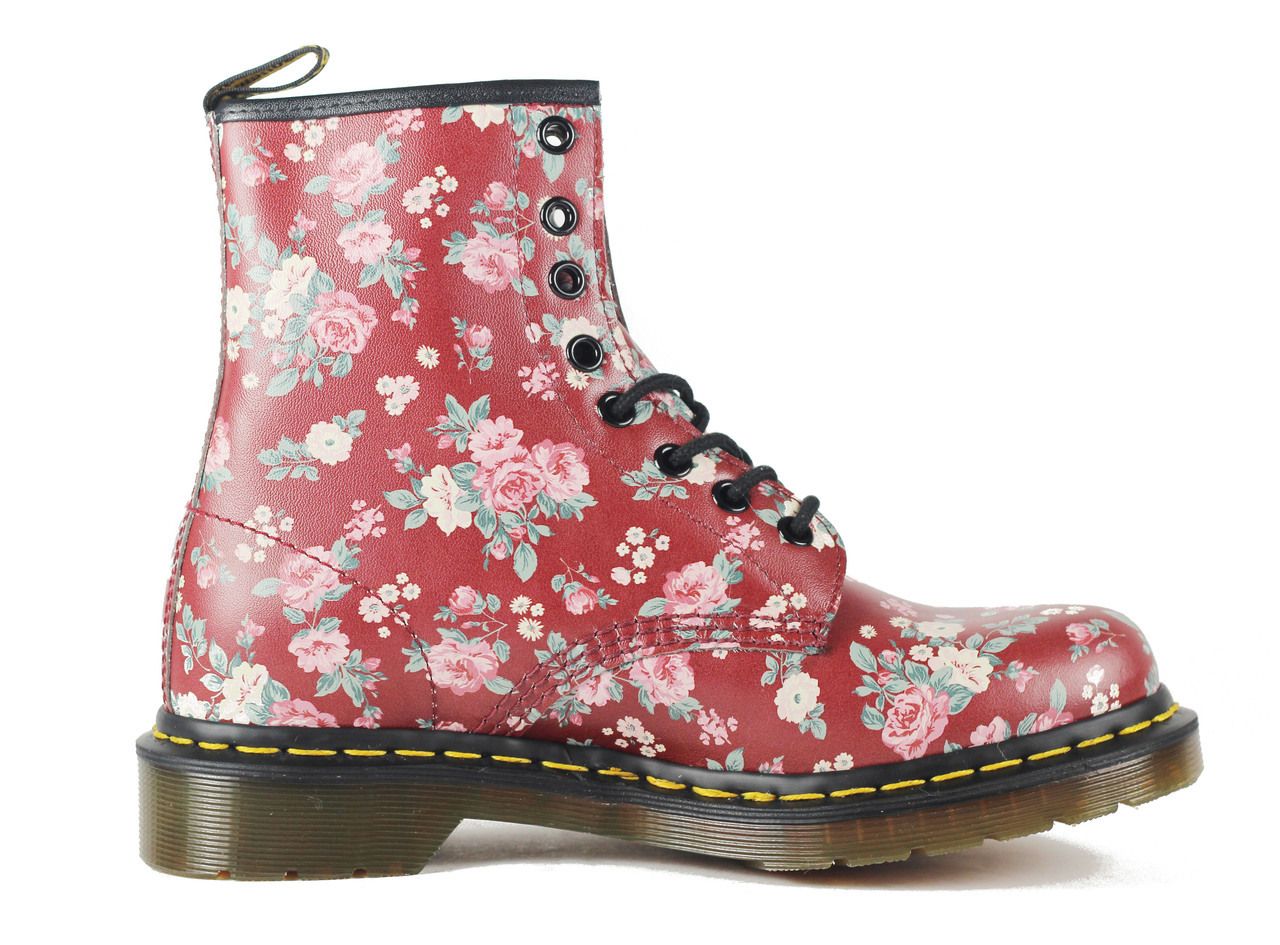 Dr. Martens for Women: 1460 W Cherry Vintage Rose Softy T Boot CHERRY RED