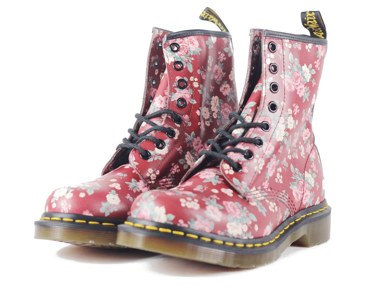 Dr. Martens for Women: 1460 W Cherry Vintage Rose Softy T Boot CHERRY RED 3 Dr. Martens for Women: 1460 W Cherry Vintage Rose Softy T Boot CHERRY RED