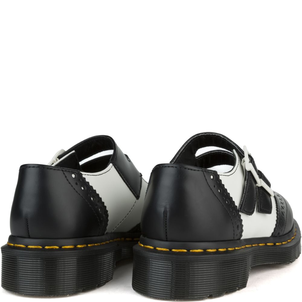 Dr. Martens for Women: Adena II Black/White Mary Jane BLACK 4 Dr. Martens for Women: Adena II Black/White Mary Jane BLACK