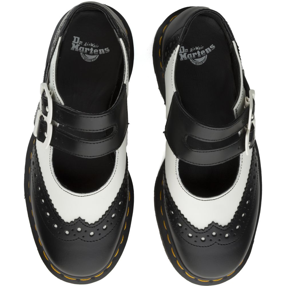 Dr. Martens for Women: Adena II Black/White Mary Jane BLACK 6 Dr. Martens for Women: Adena II Black/White Mary Jane BLACK