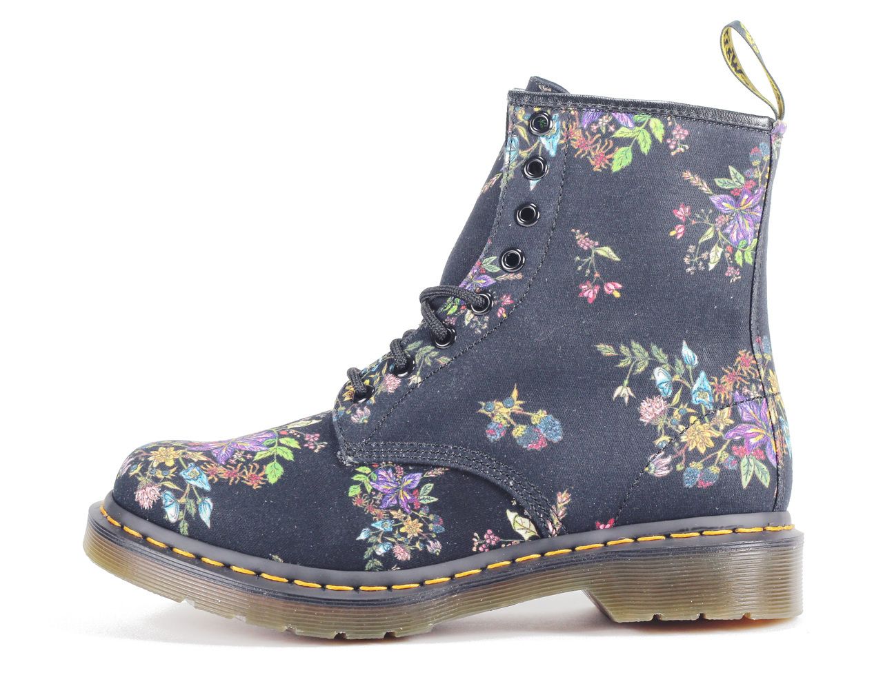 Dr. Martens for Women: Castel Black Noir Belladonna Fine Canvas Boot BLACK