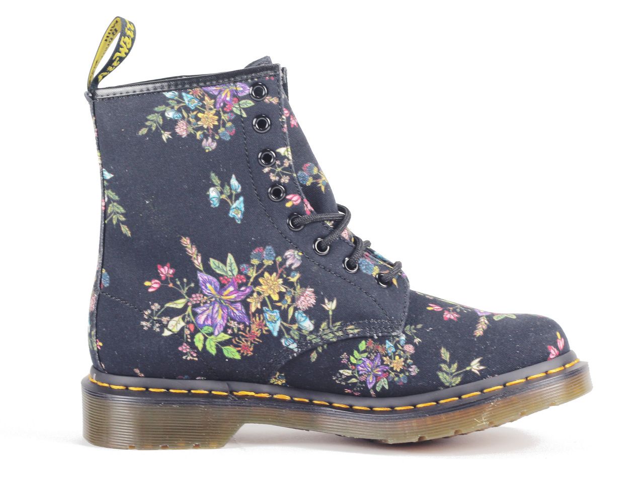 Dr. Martens for Women: Castel Black Noir Belladonna Fine Canvas Boot BLACK