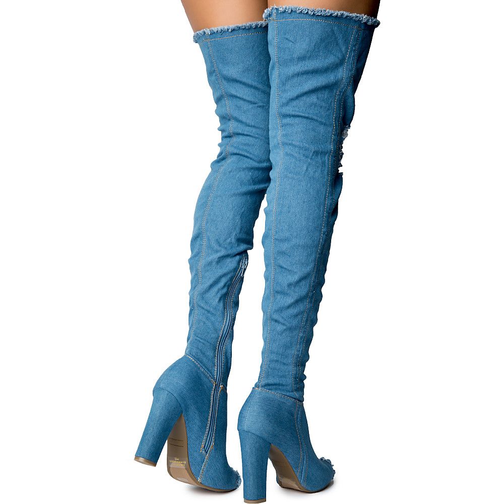Limelight-60S Over The Knee Boot Blue 4 Limelight-60S Over The Knee Boot Blue
