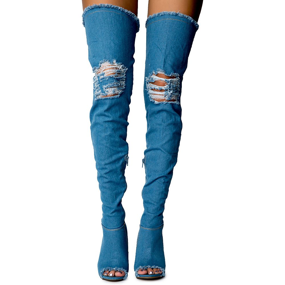 Limelight-60S Over The Knee Boot Blue 5 Limelight-60S Over The Knee Boot Blue