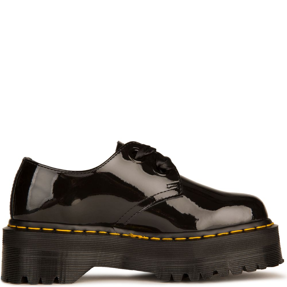 DR. MARTENS FOR WOMEN: HOLLY PATENT PLATFORM OXFORDS