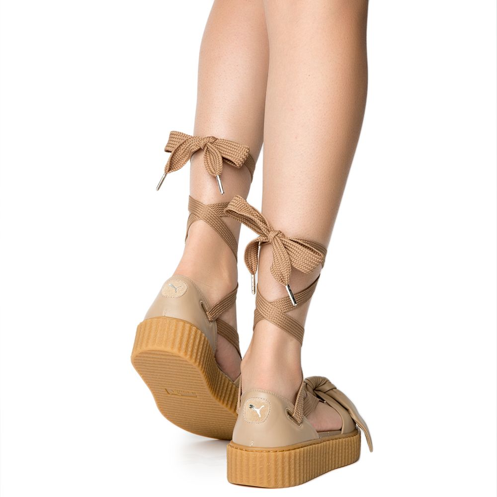 Womens Bow Creeper Sandal Natural-Natural-Oatmeal 4 Womens Bow Creeper Sandal Natural-Natural-Oatmeal