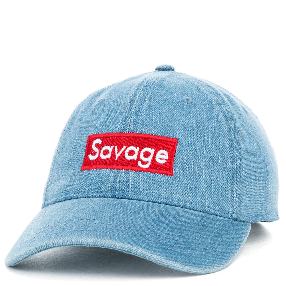 Denim Savage Dad Hat Red