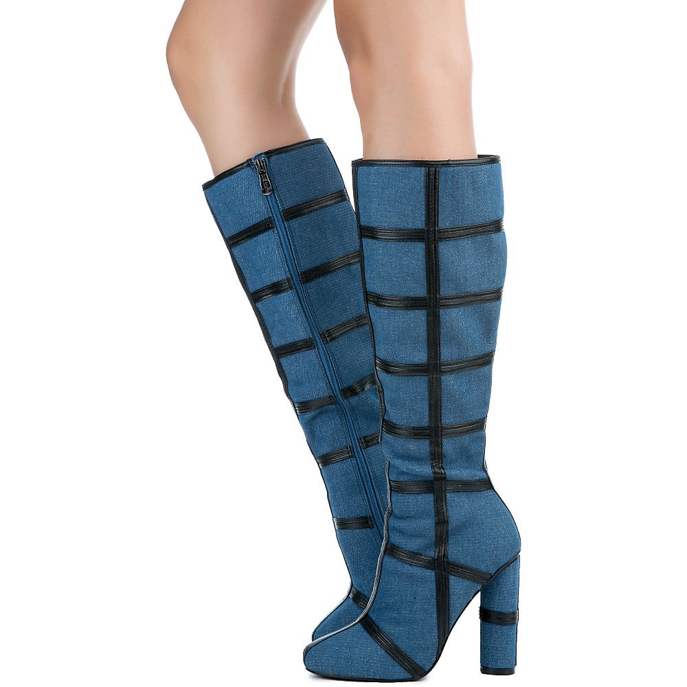 Maura-3 High Heel Boot Denim