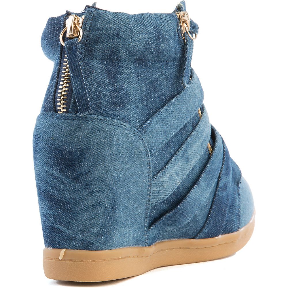 Biggie Hidden Wedge Casual Sneaker Washed Denim/Gum 3 Biggie Hidden Wedge Casual Sneaker Washed Denim/Gum