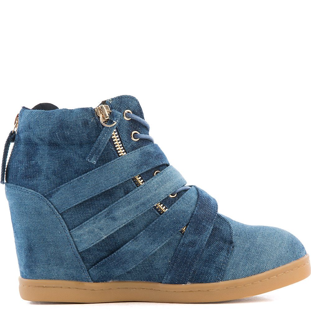 Biggie Hidden Wedge Casual Sneaker Washed Denim/Gum 4 Biggie Hidden Wedge Casual Sneaker Washed Denim/Gum