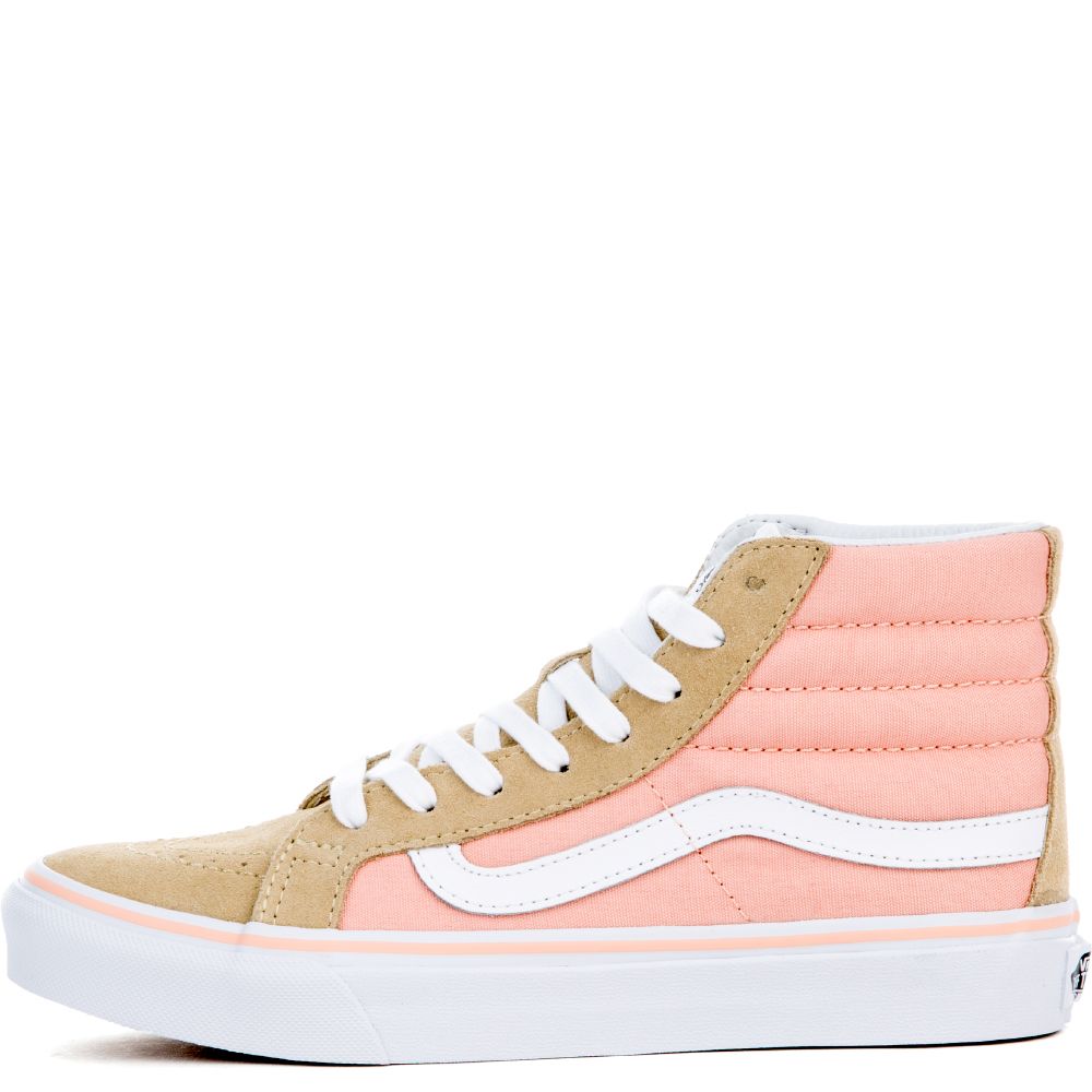 The Women's Sk8-Hi Lite in Pale Khaki and True White Khaki/ Pink