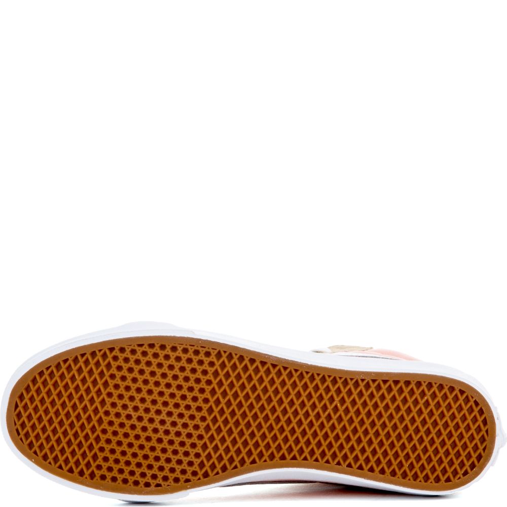 The Women's Sk8-Hi Lite in Pale Khaki and True White Khaki/ Pink