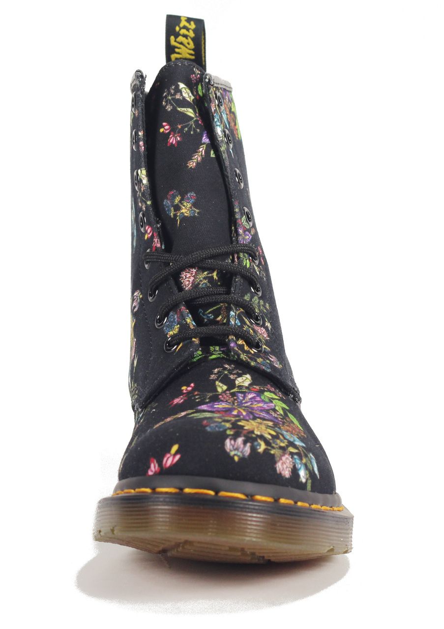 DR. MARTENS FOR WOMEN: CASTEL NOIR BELLADONNA FINE CANVAS BOOT 3 DR. MARTENS FOR WOMEN: CASTEL NOIR BELLADONNA FINE CANVAS BOOT