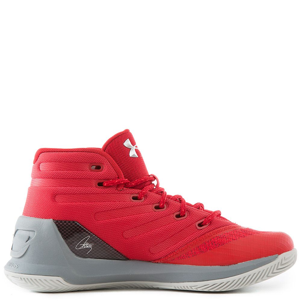 Junior's Curry 3 "Davidson" Sneaker Red/Grey/Silver