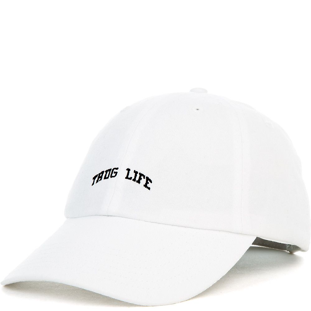 Thug Life Dad Hat White