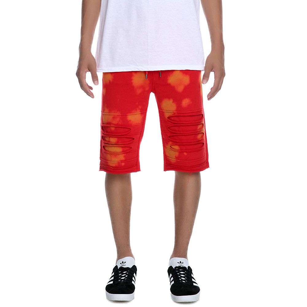 Bleached Fleece Short Red
