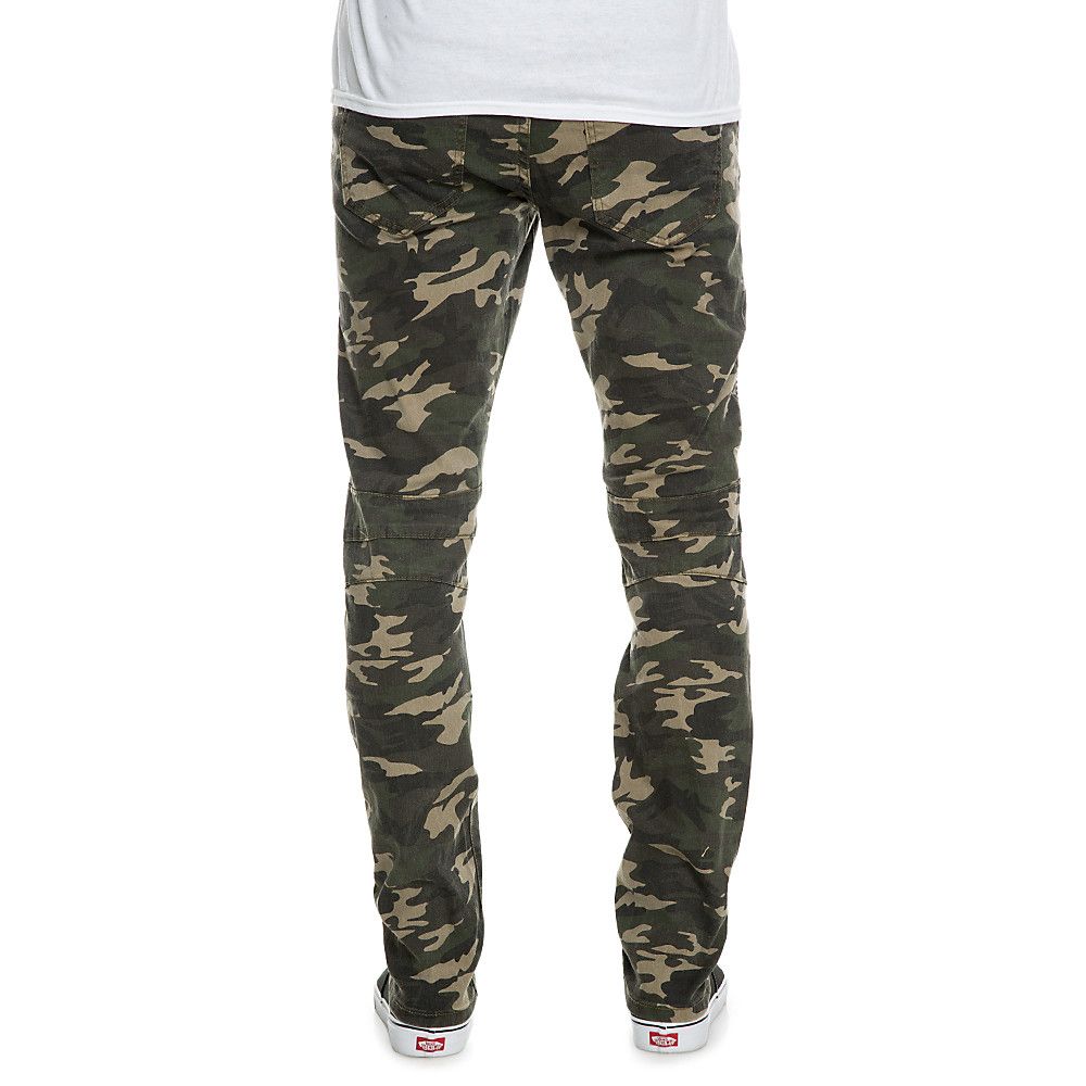 Men's Pleated Knee Jean Pants Camo 3 Men's Pleated Knee Jean Pants Camo