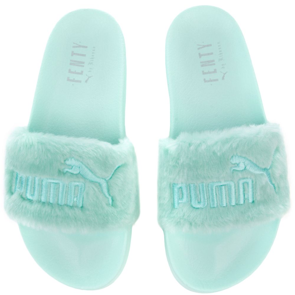 FENTY FUR SLIDES BAY-PUMA SILVER