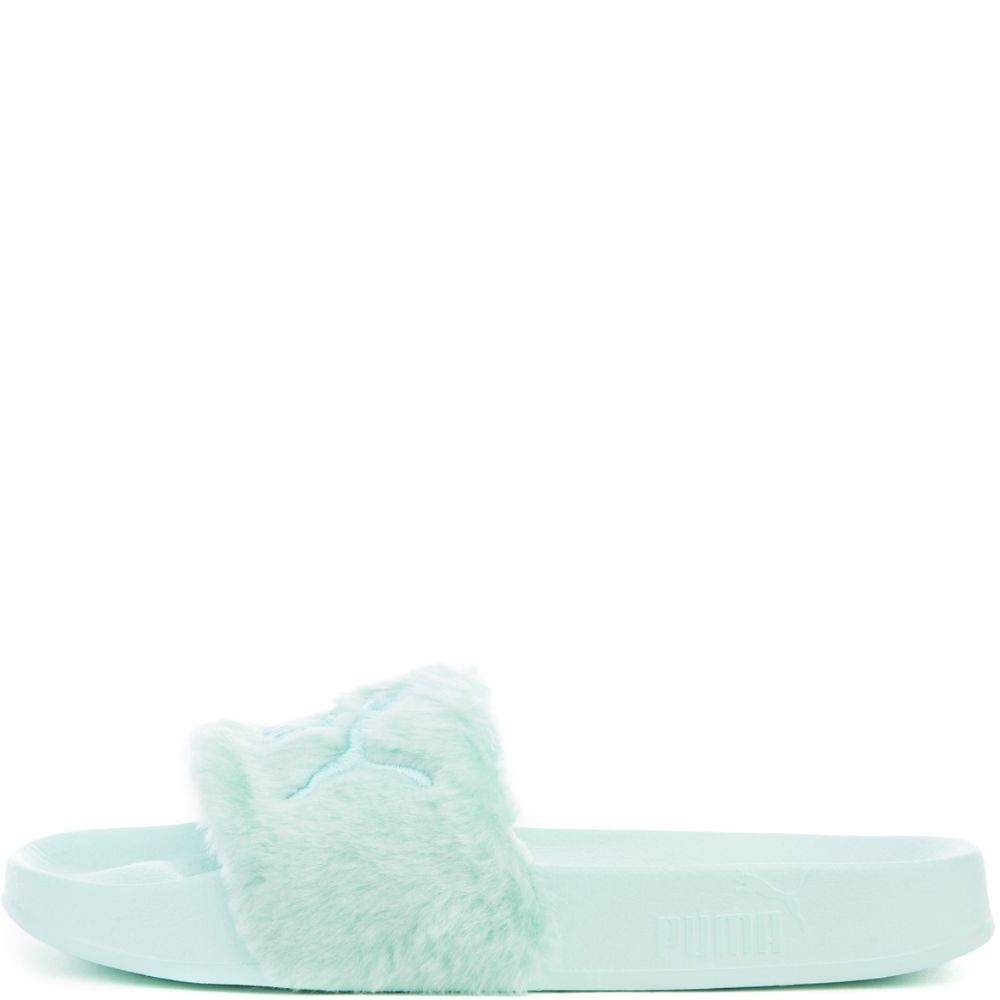 FENTY FUR SLIDES BAY-PUMA SILVER