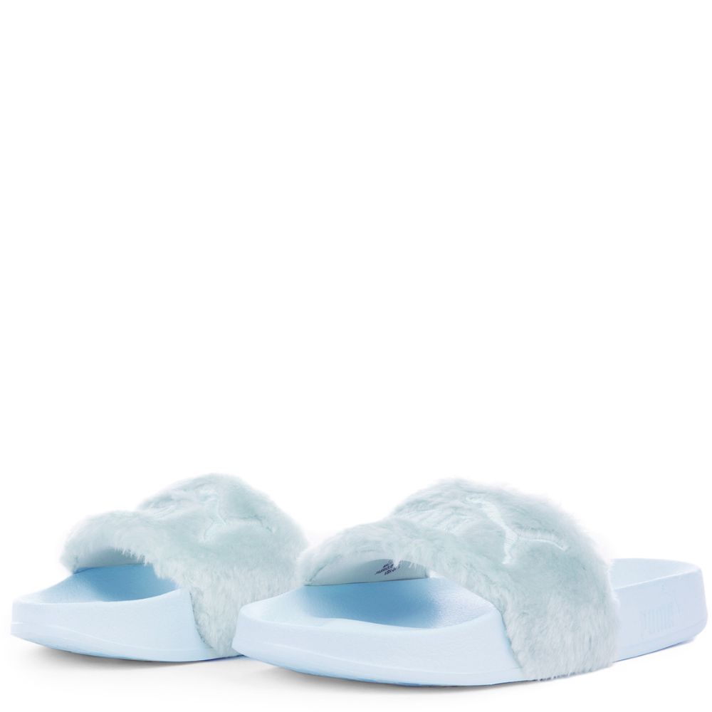 FENTY FUR SLIDES COOL BLUE- PUMA SILVER 4 FENTY FUR SLIDES COOL BLUE- PUMA SILVER