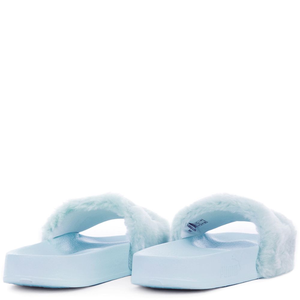 FENTY FUR SLIDES COOL BLUE- PUMA SILVER 5 FENTY FUR SLIDES COOL BLUE- PUMA SILVER