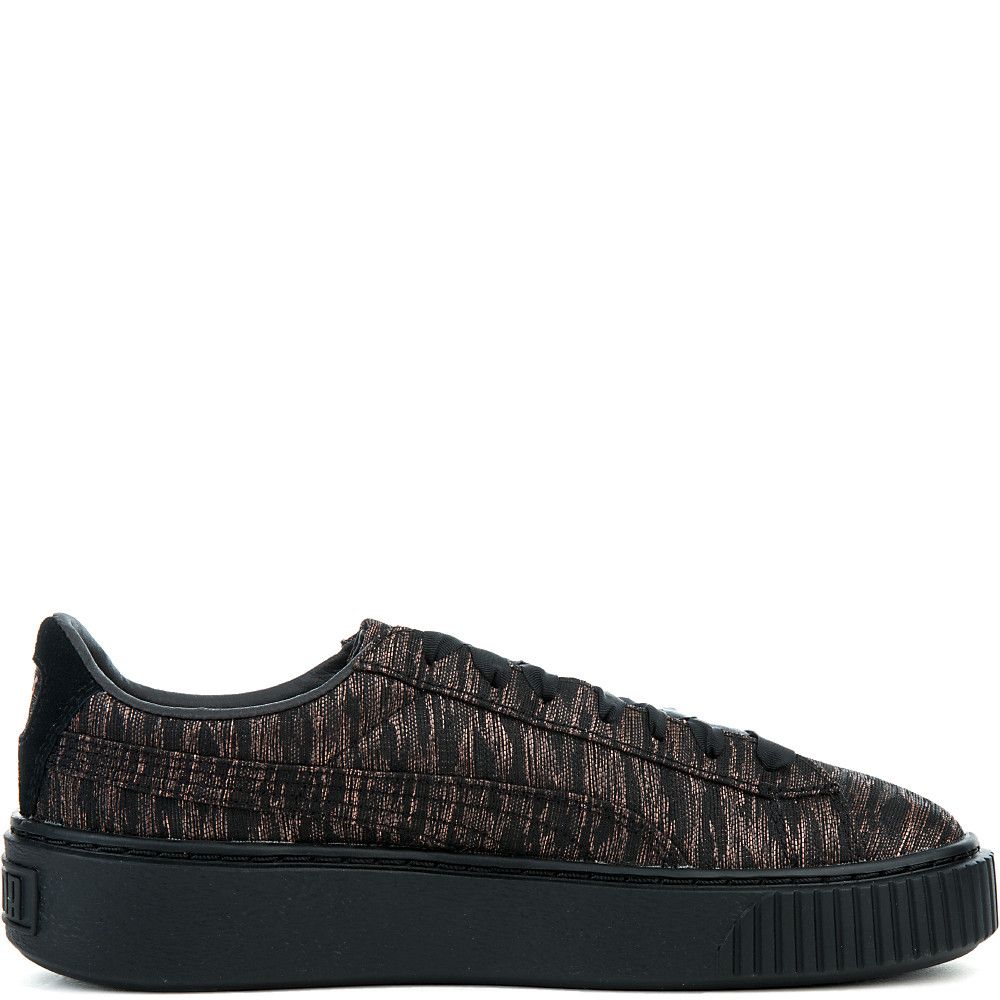 Women's Basket Platform Velvet Rope Sneaker PUMA BLACK