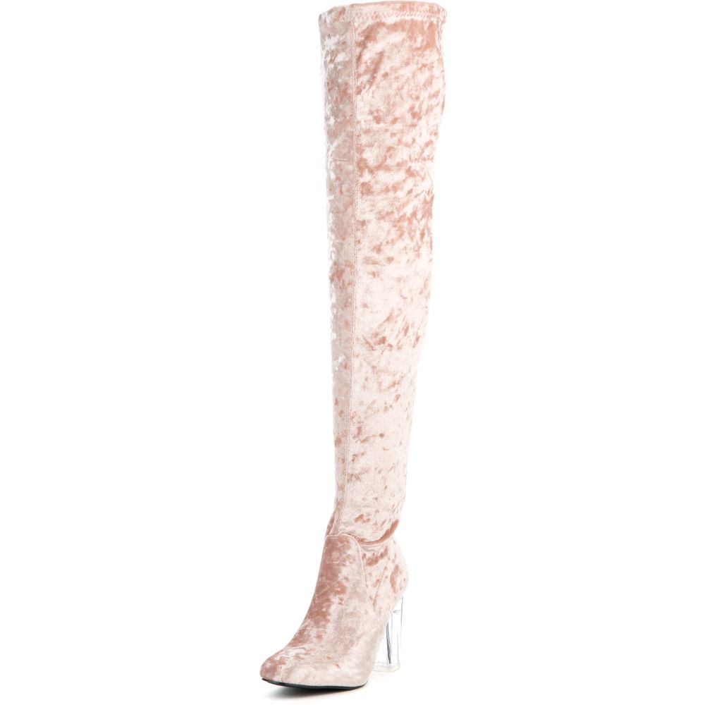 Cape Robbin Fay-15Pink High Heel Boot Blush 3 Cape Robbin Fay-15Pink High Heel Boot Blush