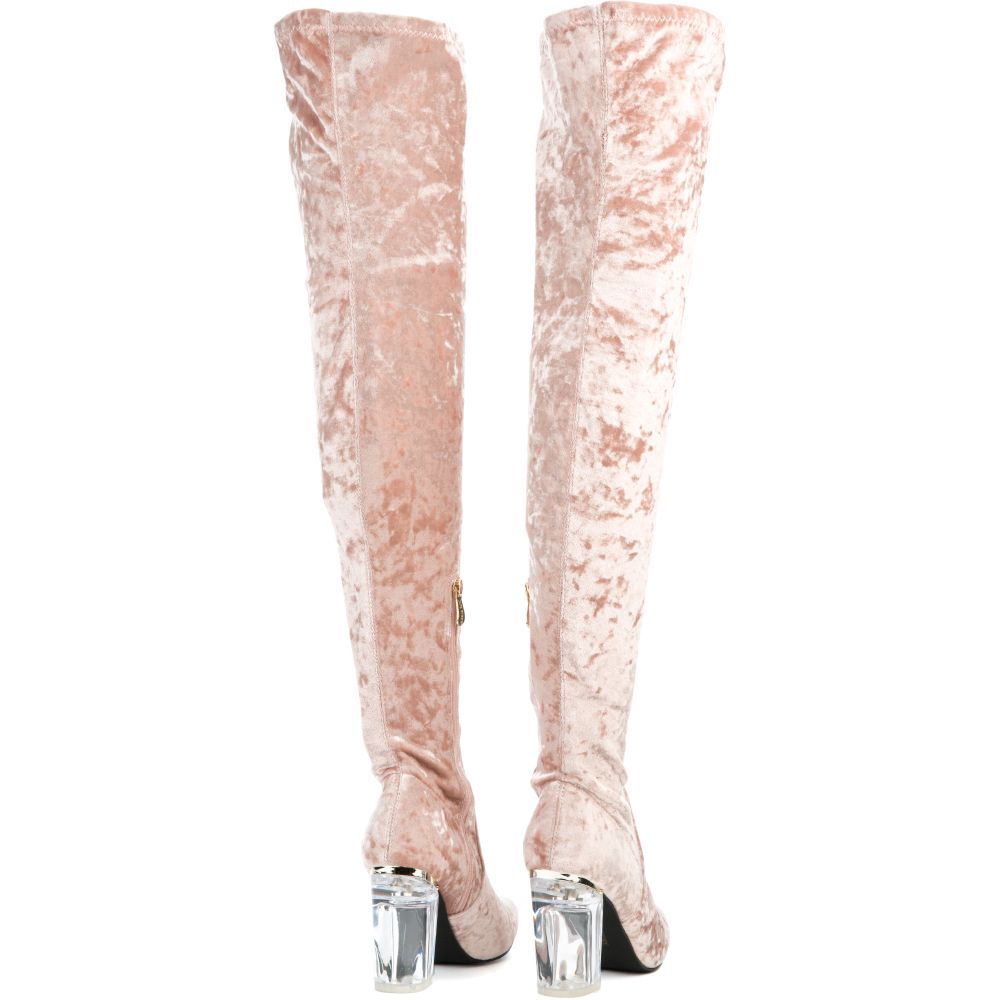 Cape Robbin Fay-15Pink High Heel Boot Blush 4 Cape Robbin Fay-15Pink High Heel Boot Blush