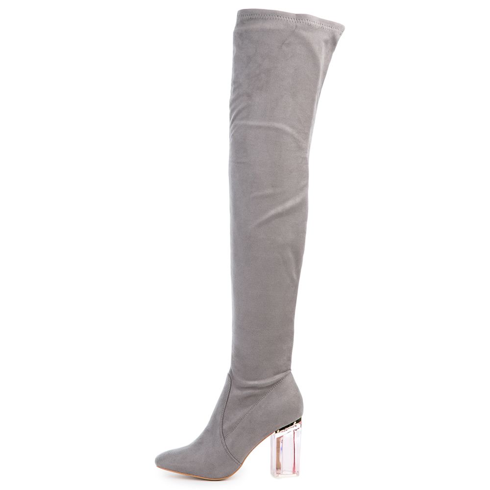 Cape Robbin Fay-2 Grey High Heel Boot Grey