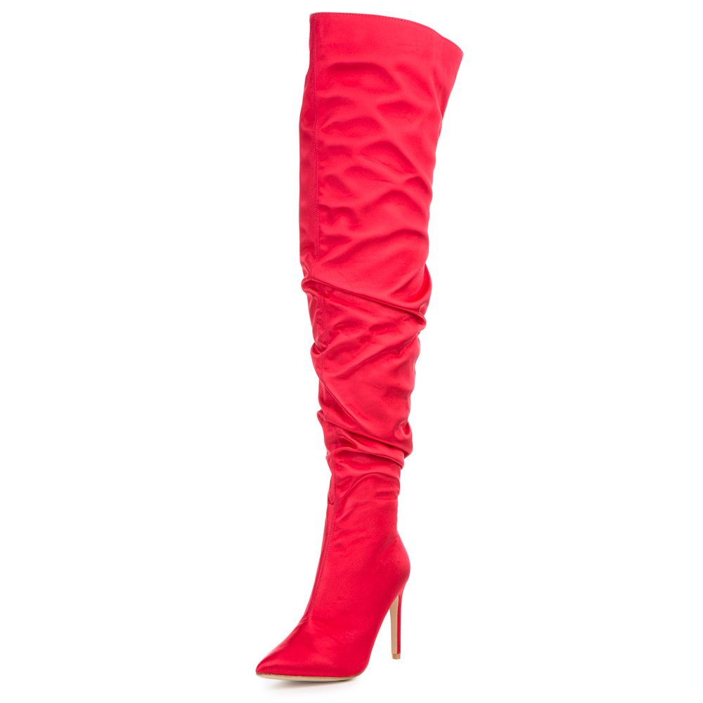 Cape Robbin Kitana-6 Red High Heel Boot Red 3 Cape Robbin Kitana-6 Red High Heel Boot Red