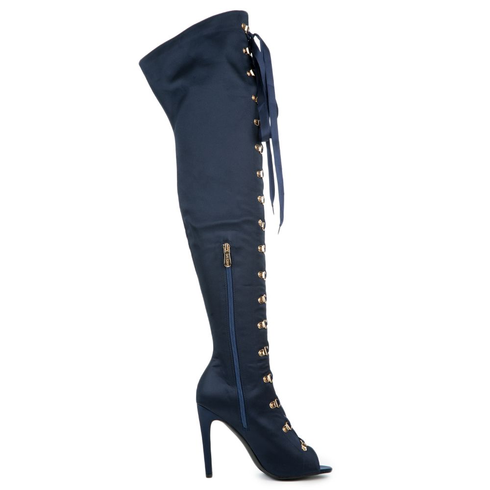 Cape Robbin Olga-26 Blue High Heel Boot Royal Blue