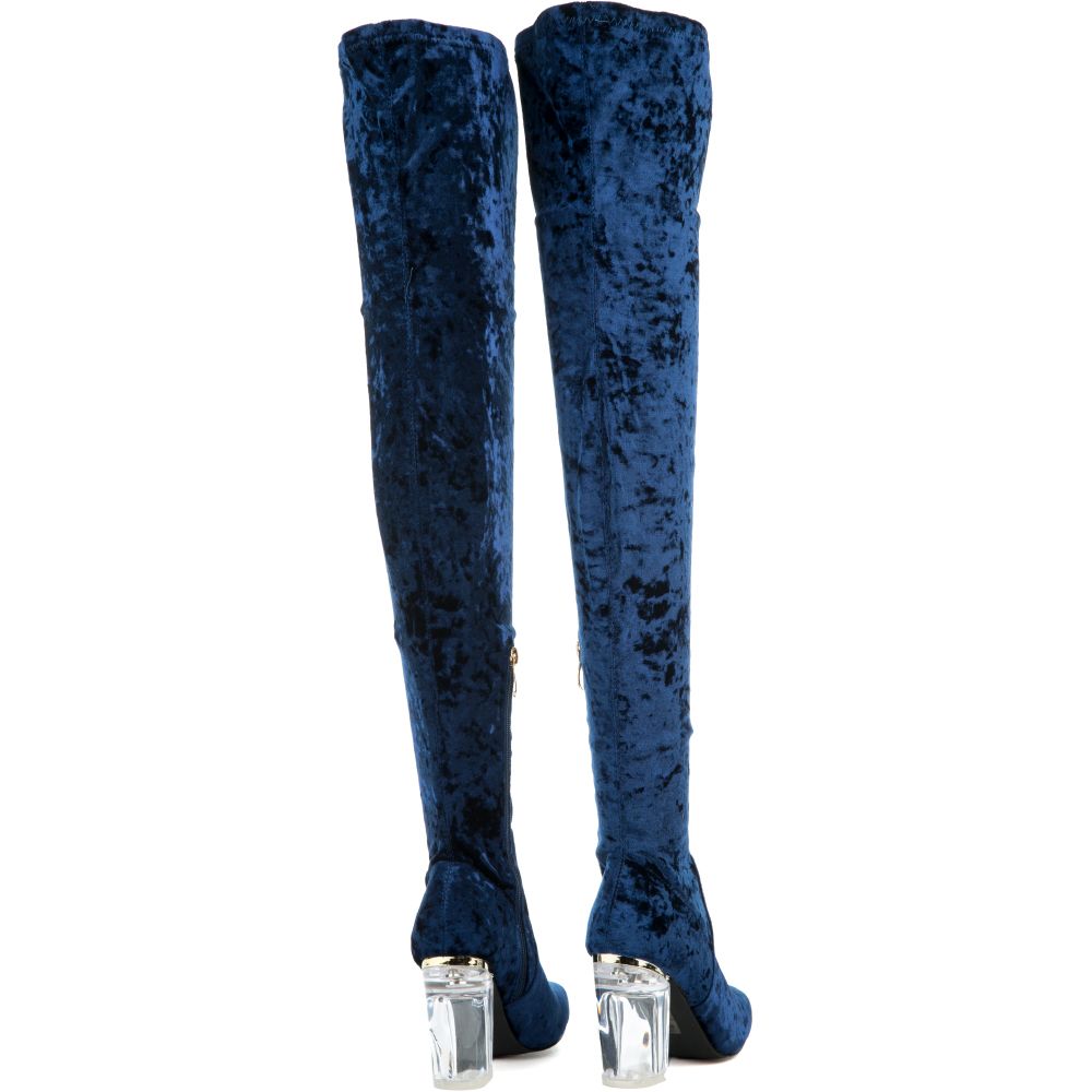 Cape Robbin Fay-15 Blue High Heel Boot Royal Blue 4 Cape Robbin Fay-15 Blue High Heel Boot Royal Blue