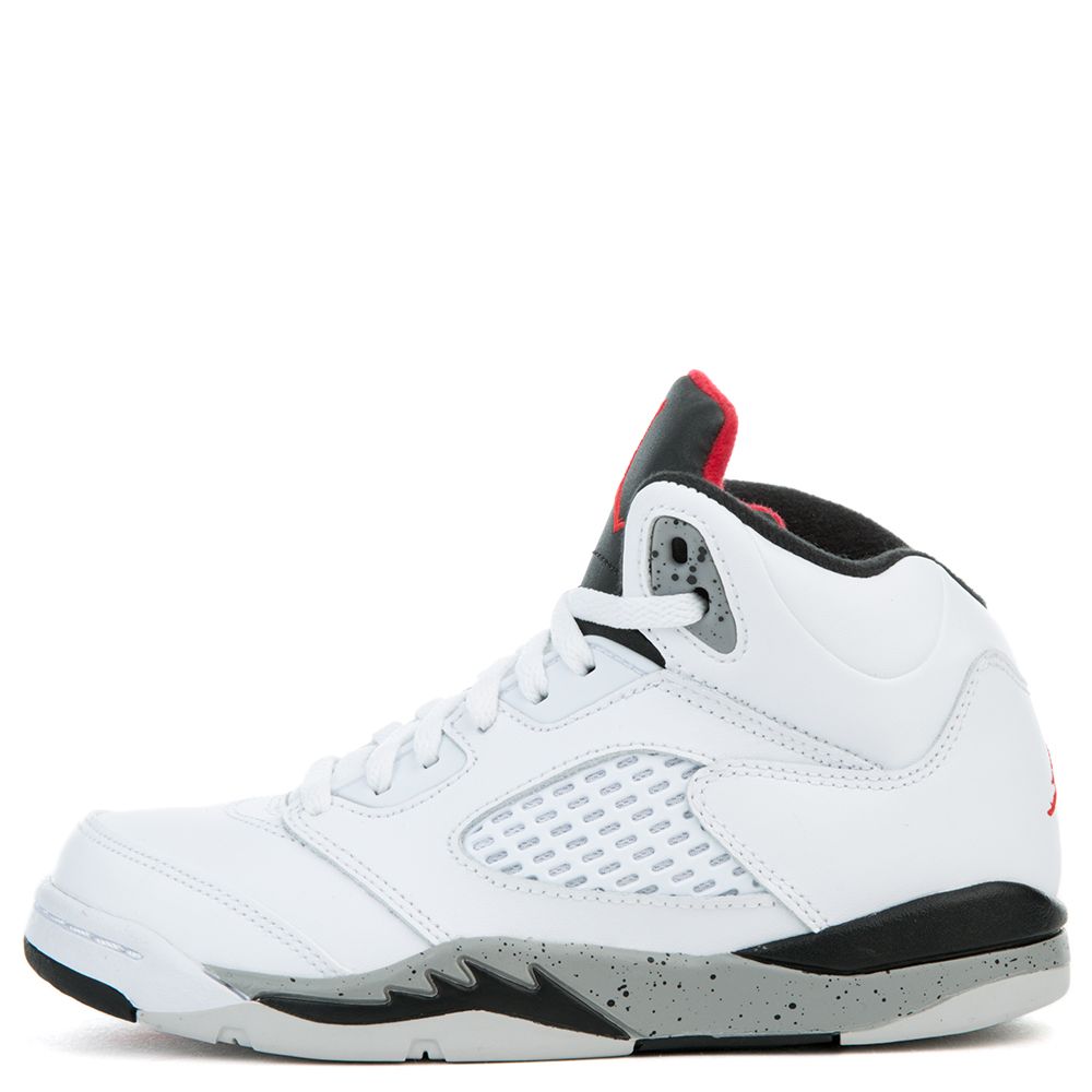 Jordan 5 Retro WHITE/UNIVERSITY RED-BLACK-MATTE SILVER