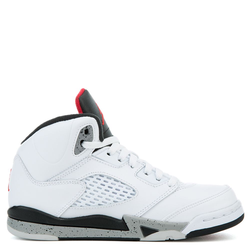 Jordan 5 Retro WHITE/UNIVERSITY RED-BLACK-MATTE SILVER