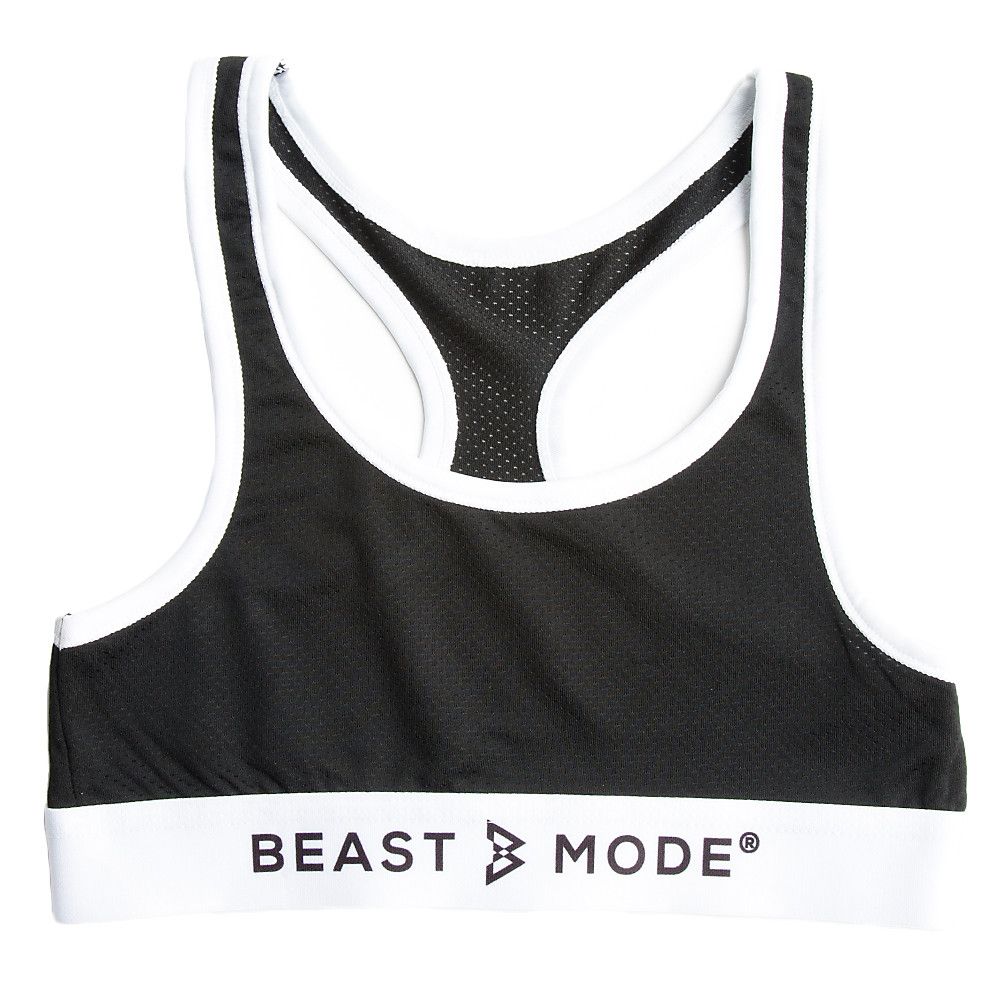 Women's White and Black Sports Bra SILVER/BLACK