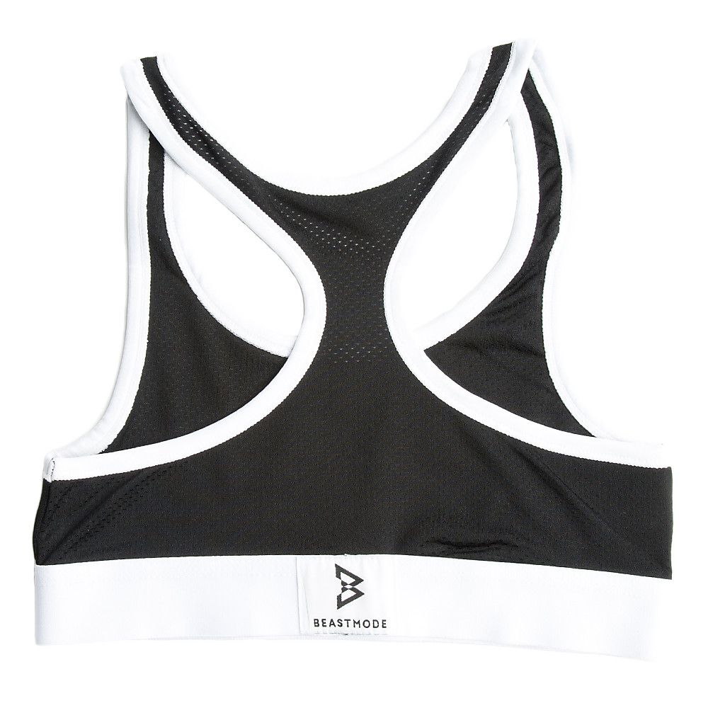 Women's White and Black Sports Bra SILVER/BLACK