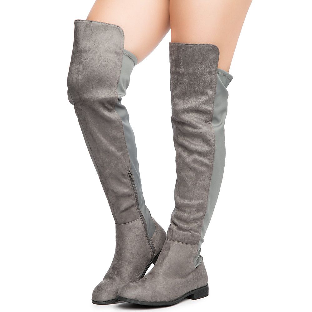 Oksana-132 Flat Boot Dark Grey 3 Oksana-132 Flat Boot Dark Grey