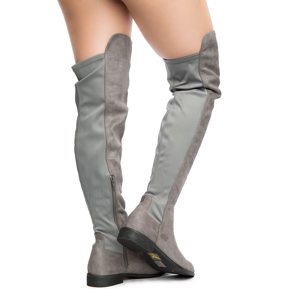 Oksana-132 Flat Boot Dark Grey 4 Oksana-132 Flat Boot Dark Grey